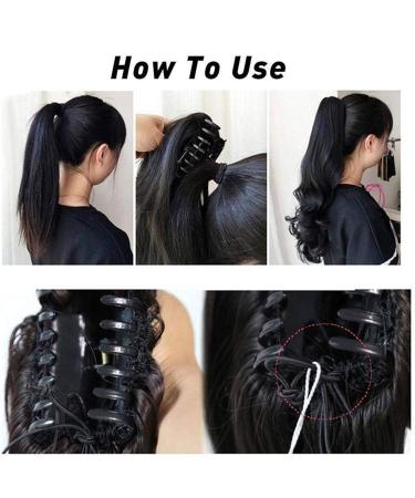 Buy High-Quality 55.8cm Dark Black Ponytail Extension - Realistic Wavy Braid Hair Piece with Bracket for Effortless Styling - Buy Online on GoSupps.com