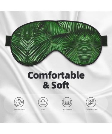 Cute Green Palm Leaves Eye Mask - Double-Sided Sleep Mask for Ultimate Light Blocking & Comfort | Enhance Sleep Quality - Buy Online on GoSupps.com