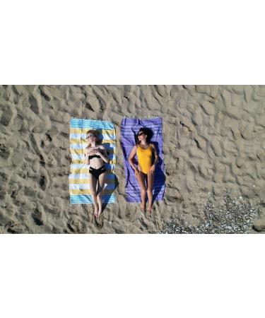 HAVLULAND Sale Set of 6 Turkish Beach Towels - Oversized 39x71, 100% Cotton, Absorbent, Quick-Dry, Sand Free - for Adults, Beach Gifts, Travel, Camping - Beach Accessories - Buy Online on GoSupps.com