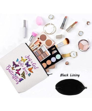 Levlo Funny Butterfly Cosmetic Bag | Perfect Gift for Animal Lovers & Butterfly Enthusiasts | Cute Makeup Bag for Girls - Buy Online on GoSupps.com
