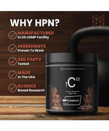 HPN C(2) Ultrapure Premium Creapure - 100 Servings | Enhance Performance & Recovery - Buy Internationally - Buy Online on GoSupps.com
