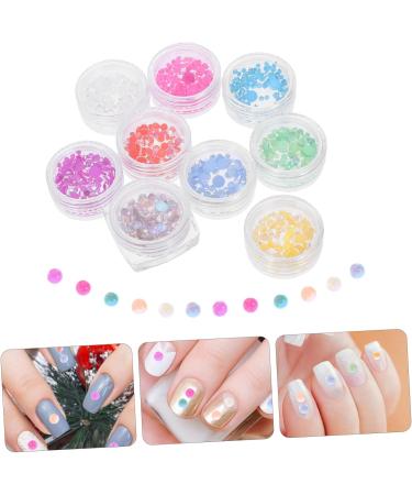 HAPINARY 9 Boxes Nail Decoration Jewelry Nail Beads for Nail Art Nail Jewels Beads for Nails Nail Gems Gemstones for Nails Mini Beads Nail Art Beads Kit Glass Macaron Accessories - Buy Online on GoSupps.com
