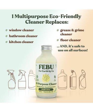 FEBU All Purpose Cleaner - Pure Eucalyptus Natural Concentrate 48 Fl Oz Plant-Based Eco-Friendly Safe for Home Use - Buy Online on GoSupps.com