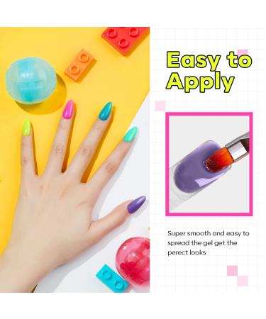 Modelones Poly Nail Gel Set - 6 Colors Forever Young Collection - Turquoise, Purple, Blue, Neon Yellow, Hot Pink - Poly Extension Gel Nail Enhancement Builder for Spring and Summer - French Manicure DIY Home Beauty Gift - Buy Online on GoSupps.com