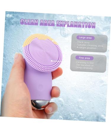 POPETPOP 1pc Facial Cleanser Facial Cleansing Brush Facial Cleaning Device Silicone Facial Brush Face Scrubber Manual Exfoliating Brush Face Brush Washbasin Electric Silica Gel Purple - Buy Online on GoSupps.com
