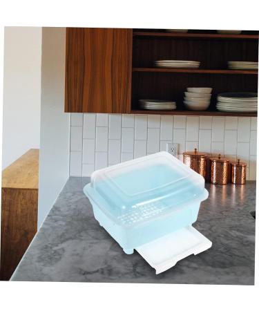 Buy Cabilock Plastic Dish Drying Box - Kitchen Water Drain Basket & Sieve | Baby Blue Tableware Storage - Buy Online on GoSupps.com