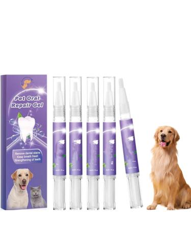 Pet Oral Repair Gel dog dental gel Pet Oral Restoration Gel Pet Breath Freshener Gel Care Cleaner Keep Your Pet Oral Healthy Pet Breath Freshener For Dogs & Cats a (5Pcs) 1 g (Pack of 1)