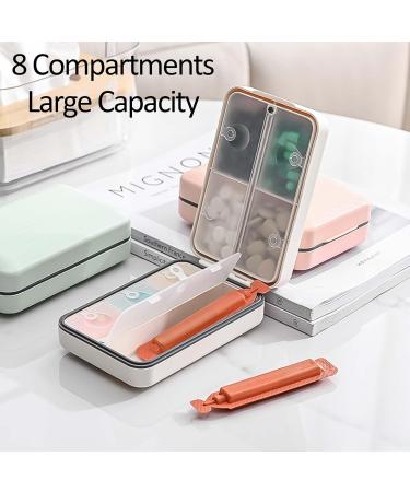 Large Pill Organizer - Portable 8 Compartment Travel Medication Box for Vitamins & Supplements - Oversized Green 5.5"x3.5"x2 - Buy Online on GoSupps.com