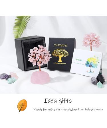 Xiannvxi Rose Quartz Crystal Money Tree - Feng Shui Natural Gemstones - Tree of Life Decor for Home & Office - Buy Online on GoSupps.com