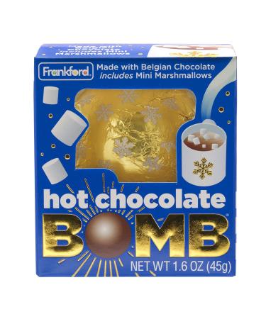 Hot Chocolate Bomb - Belgian Chocolate with Mini Marshmallows Inside - Great Stocking Stuffer 1.6oz