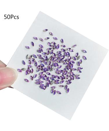 FEIlei 50Pcs Horse Eye Nail Rhinestones Flat Back Nail Gems DIY Nail Art Decorations - Buy Online on GoSupps.com