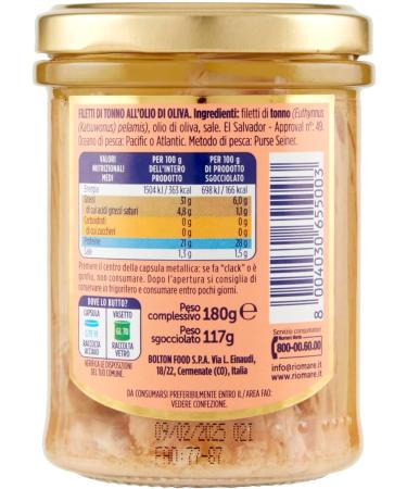 6 x Rio Mare Filetti di Tonno all'olio di oliva Lime e Zenzero Tuna Fillets with Olive Oil Lime and Ginger Handmade 180 g - Buy Online on GoSupps.com