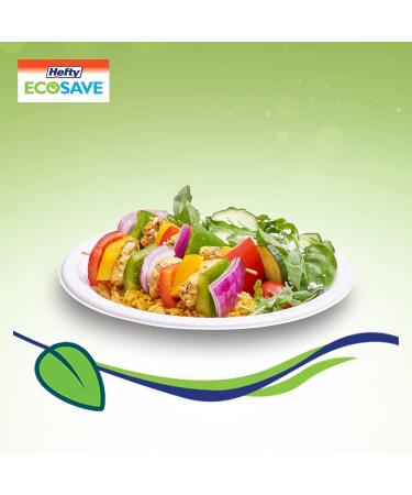 Hefty ECOSAVE Compostable Disposable Paper Plates Luncheon 8.86" 125 Count White 8.86" Paper Plates - Buy Online on GoSupps.com