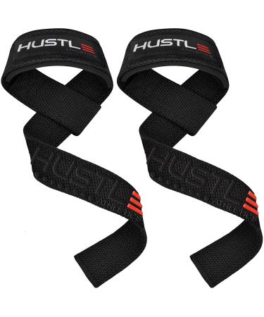 Hustle Lifting Wrist Straps for Weightlifting - 24" Power Cotton Weight Lifting Wrist Wraps to Lift Heavier with a Silicone Grip - Deadlift Straps Dark Carbon