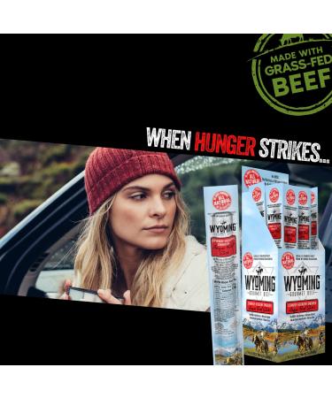 Wyoming Grass Fed Beef Sticks - Cowboy Hickory Smoke Flavor - Pack of 24 - Nitrate Free, No Artificial Ingredients, Clean Tasty Snacks - Individually Wrapped Angus Beef Sticks - Buy Online on GoSupps.com