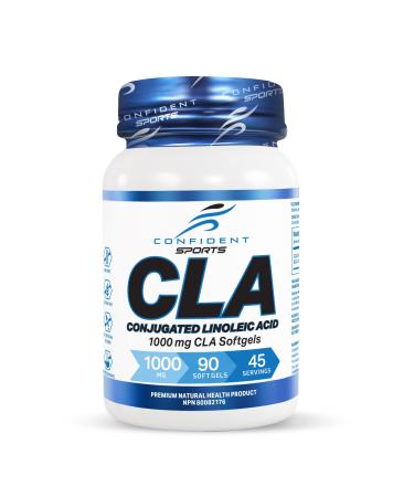 CONFIDENT SPORTS CLA (Conjugated Linoleic Acid) 1000 mg - 90 Softgels 90 count (Pack of 1)