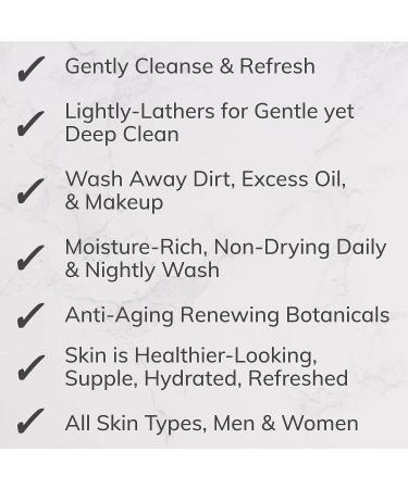 Hydrating Face Wash & Daily Foaming Cleanser + Makeup Remover | Anti-Aging Formula with Natural Ingredients for Healthy, Glowing Skin - Buy Online on GoSupps.com