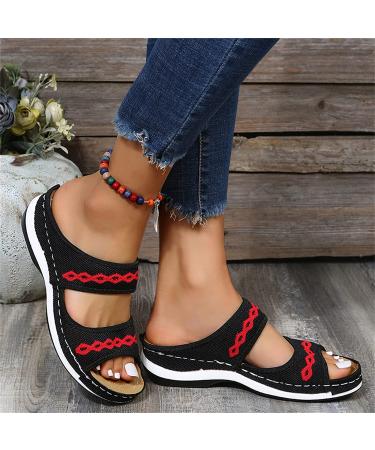 XINGKANG Grigral Sandals Grigral Cross Sandals Grigral Leather Orthopedic Arch Support Sandals Diabetic Walking Sandals (Black 3.5) Black 3.5