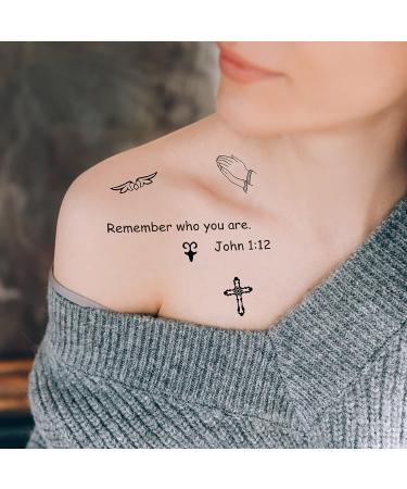16 Sheet Christian & Inspirational Bible Quotes Temporary Tattoos for Adults & Kids - Buy Online on GoSupps.com