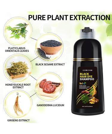 Black Hair Dye Shampoo - 3 in 1 Color Shampoo for All | 100% Gray Coverage Herbal & Ammonia-Free Long Lasting for Women & Men - Buy Online on GoSupps.com