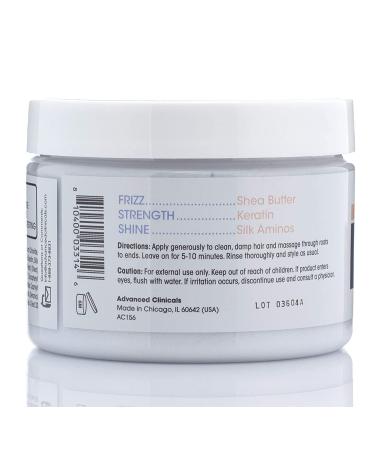 Advanced Clinicals Keratin Hair Mask - Sleek & Smooth 12 oz (340g) | Nourish & Repair - Buy Online on GoSupps.com
