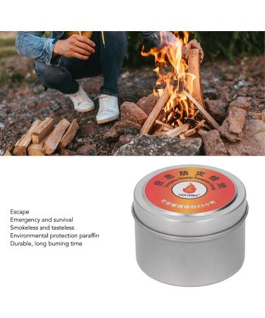 Emergency Candle 24 Hours Waterproof Beeswax Camping Candle with Floral & Honey Scents - Slow Burn Candle for Outdoor Survival, Camping, Hiking - Silver - Buy Online on GoSupps.com