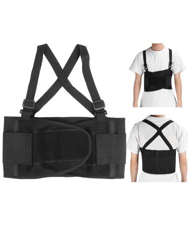 Adjustable Back Bandage Belt - Breathable Nylon/Polyester for Back Pain Relief | Waist Trainer (M-Black) - Buy Online on GoSupps.com