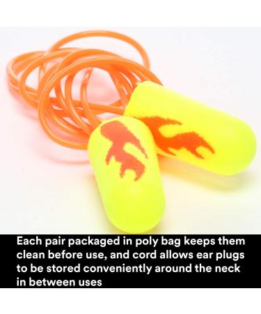 3M Ear Plugs 200/Box E-A-Rsoft Yellow Neon Blasts 311-1252 Corded Disposable Foam NRR 33 for Drilling Grinding Machining Sawing Sanding Welding - 1/Poly Bag - Buy Online on GoSupps.com