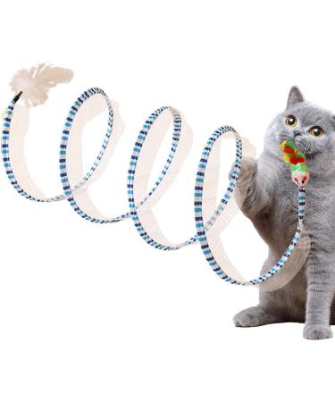 Indoor Cat Tube Toys Cat Tunnels Tube Cat Toys Portable Interactive Pet Adventure Tunnel Toy Interactive Cat Springs Toys for Cats Dogs Small Pets Rabbits Geteawily blue-green - Buy Online on GoSupps.com