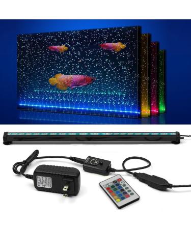 SZMiNiLED Aquarium Light with Air Bubble Hole, 5050 RGB LED Fish Tank Light with 16 Colors and 4 Modes, IP68 Waterproof LED Aquarium Lights with Remote Controller for Fish Tank 20 Inch