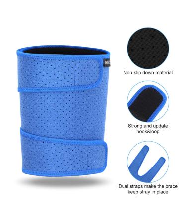 Thigh Brace Support | Anti-Slip Compression Sleeve for Hamstring & Quadricep Injuries | Adjustable Sports Leg Bandage - Buy Online on GoSupps.com