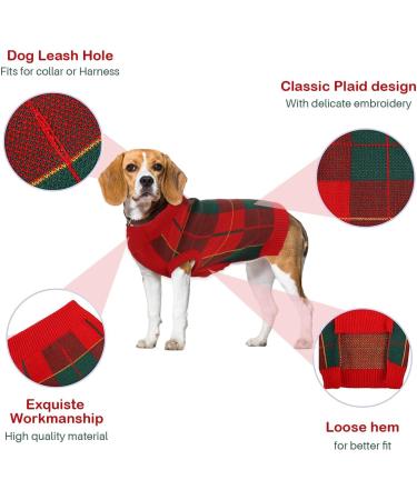 Katzinst Dog Sweater for Small Dogs | Christmas Fleece Sweater for French Bulldog Dachshund Chihuahua Yorkshire | Stylish Red & Green XS - Buy Online on GoSupps.com