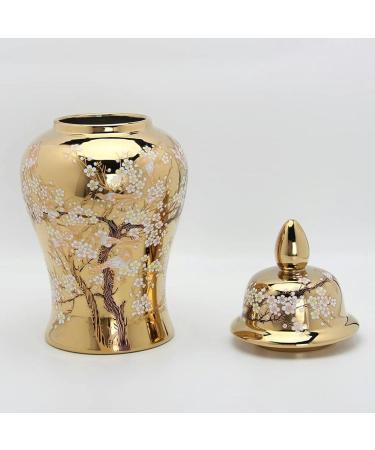 Decorative Gold Ginger Jar Flora Bird Vases with Lid Large Ceramic Ginger Jar for Home D cor Chinese Porcelain Temple Jars Decorative Storage Jar for Living Room () - Buy Online on GoSupps.com
