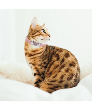 Shop Cobee Bling Heart Cat Neck Band - Adjustable Rhinestone Pet Collar with Bell for Small Cats & Dogs - Pink/Black - Buy Online on GoSupps.com