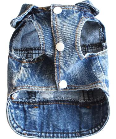 Stylish Denim Jacket Vest for Small & Medium Dogs and Cats - Pet Fashion Summer Sweater - Buy Online on GoSupps.com