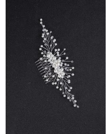 Deniferymakeup Pearl Hair Comb Wedding Hair Comb Pearl Hair Piece Headpiece for Brides Bridal Bridesmaids Crystal Hair Comb for Wedding Hairstyles - Buy Online on GoSupps.com