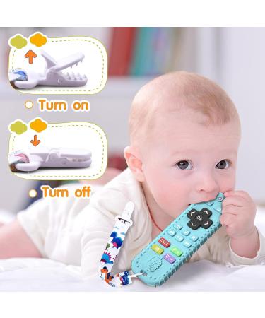 Scuwtocn Silicone Teething Toys Set for Babies 6-12 Months - Remote Control Shape Teethers in Pink & Blue | Chew Toys to Soothe Gums for Infant Toddler Boys and Girls - Buy Online on GoSupps.com