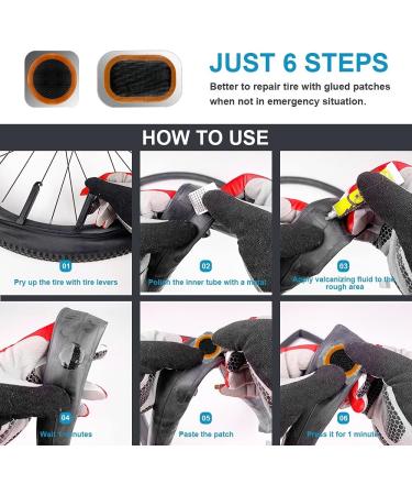 Exppsaf Bike Tire Repair Kit - 33PCS Vulcanizing Patches & Metal Rasp for Bicycle Inner Tube Puncture - Ideal for Motorcycle, BMX, MTB, Road, Mountain Cycling - Buy Online on GoSupps.com