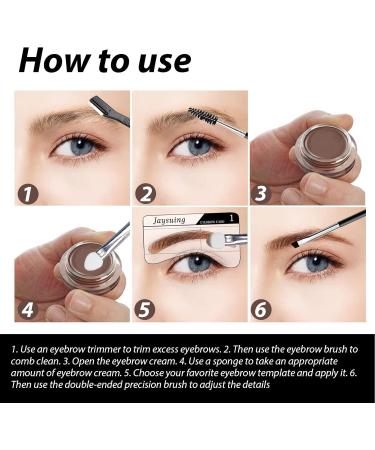 Eyebrow Pomade - Makeup Brow Stamp Set of 6 | Brow Stencil Sponge Applicator Dual Angled Brow Brush Brow Shaper Storage Pouch for Perfect Eyebrow Makeup - Buy Online on GoSupps.com