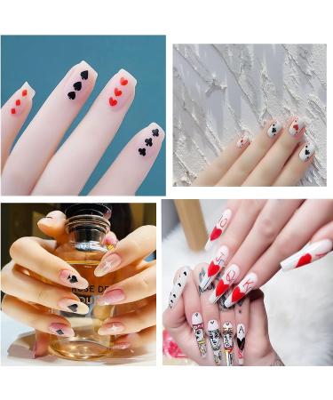 Poker Nail Art Stickers - Self-Adhesive Playing Card Decals for DIY Manicure - Geometric Numbers/Letter Style Design - 10 Sheets - Buy Online on GoSupps.com