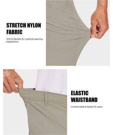 SPECIALMAGIC Men's Golf Pants Stretch Slim Fit Lightweight Tapered Zipper Pockets Stone 32W x 30L - Buy Online on GoSupps.com