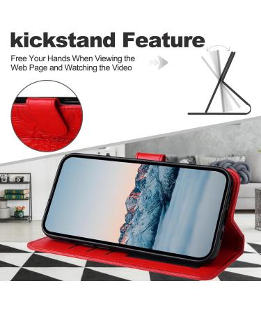 Buy SRISHP PU Leather Flip Wallet Case for Oppo Reno 8t 5G & Oppo A1 Pro - Red Magnetic Folding Cover & Protective Case - Buy Online on GoSupps.com