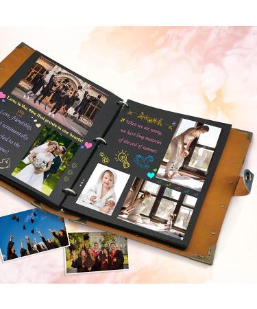 ZEEYUAN Leather Scrapbook Album - 60 Pages Love Memory Photo Album 8.5x11 | Travelling Journal & Family Scrapbook Kit - Perfect Gift for Couples, Anniversary, Wedding - Grayish-blue - Buy Online on GoSupps.com