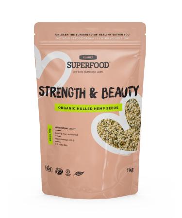 Organic Shelled Hemp Seeds 1000 g I Hulled Hemp Hearts High Protein Omega 3 | Vegan Keto Diet Non-GMO Gluten Free (Pure 1 x 1 kg) Pure 1000g (1 x 1 kg)