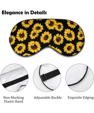 Sunflower Sleep Mask for Women | Adjustable Eye Shades Cover with Elastic Strap Comfortable & Stylish - Buy Online on GoSupps.com