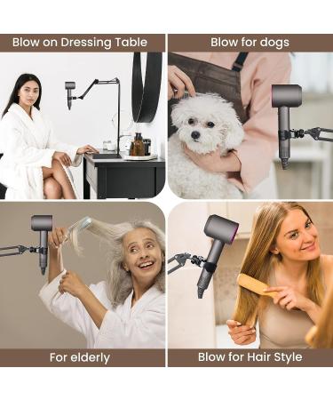 Hands-Free Hair Dryer Stand | 360 Rotating Blow Dryer Holder with Heavy Base | Adjustable 1.8m Stand | Suitable for 99% of Hair Dryers - Buy Online on GoSupps.com