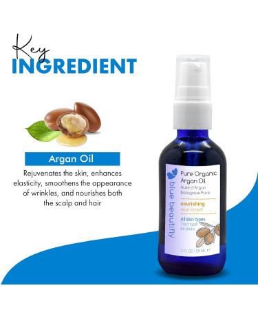 Blue Beautifly Organic Argan Oil | 100% Pure USDA Certified | Restores Skin & Strengthens Hair | Unrefined Cold Pressed | Essential Fatty Acids | 2 fl oz - Buy Online on GoSupps.com