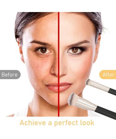 Ryaupy Set of 2 make-up brushes concealer brushes foundation brushes with soft synthetic fibre for concealer liquid foundation - Buy Online on GoSupps.com