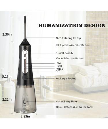 InfiniPower Water Flosser 5 Jet Tips Portable Oral Irrigator Rechargeable IPX7 Waterproof 300ML Tank | Perfect for Travel & Home - Buy Online on GoSupps.com