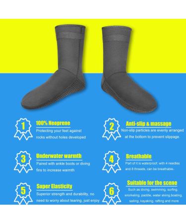 Lurkwolfer Neoprene Diving Socks 3MM - Anti-Slip Beach Socks for Men & Women - XXX-Large - Buy Online on GoSupps.com